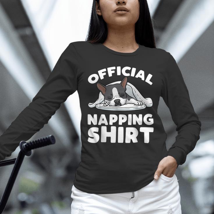 Boston Terrier Dog Official Sleeping Shirt Men Women Kids Unisex Long Sleeve T-Shirt, novelty gifts, funny gifts