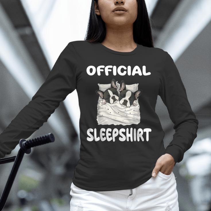 Boston Terrier Dog Official Sleepshirt Pajamas Nightgown For Men Women Girls Kids Unisex Long Sleeve T-Shirt, novelty gifts, funny gifts