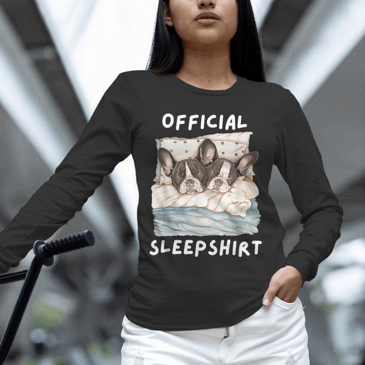 Boston Terrier Dog Official Sleepshirt Pajamas Nightgown Men Women Girls Kids Unisex Long Sleeve T-Shirt, novelty gifts, funny gifts
