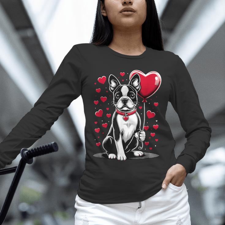 Boston Terrier Dog Valentine's Day Dog Owner Valentine Unisex Long Sleeve T-Shirt, novelty gifts, funny gifts