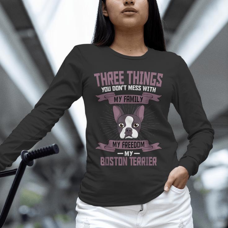 Boston Terrier Don't Mess With American Gentleman Dog Lover Unisex Long Sleeve T-Shirt, novelty gifts, funny gifts