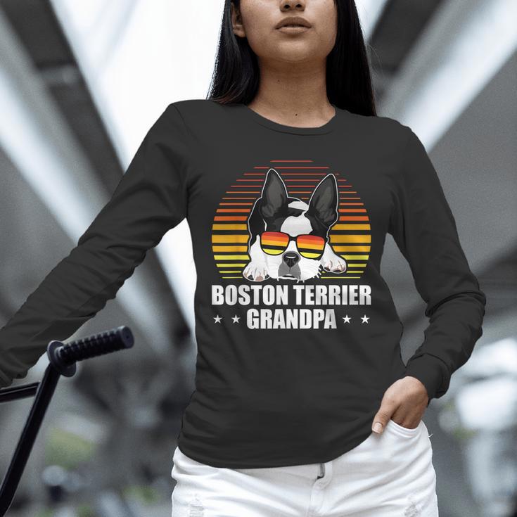 Boston Terrier Grandpa Dog Owner Boston Terrier Unisex Long Sleeve T-Shirt, novelty gifts, funny gifts