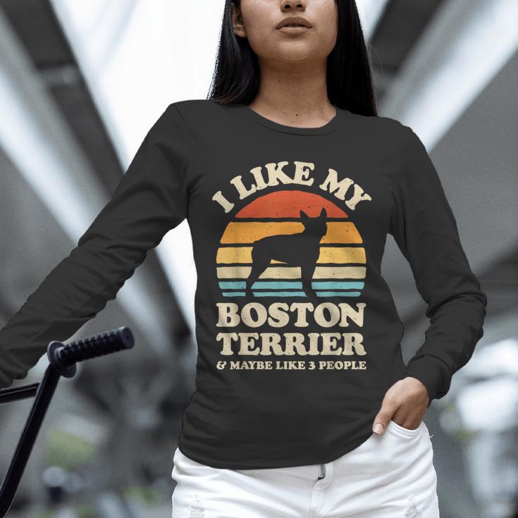 I Like My Boston Terrier And Maybe Like 3 People Dog Lover Unisex Long Sleeve T-Shirt, novelty gifts, funny gifts