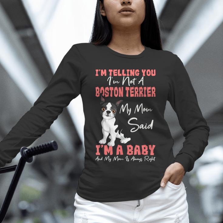 Boston Terrier Mom American Gentleman Dog Lover Mother's Day Unisex Long Sleeve T-Shirt, novelty gifts, funny gifts