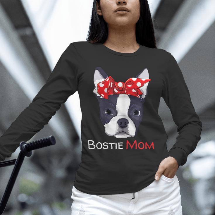 Boston Terrier Mom Bostie Women Girls Unisex Long Sleeve T-Shirt, novelty gifts, funny gifts