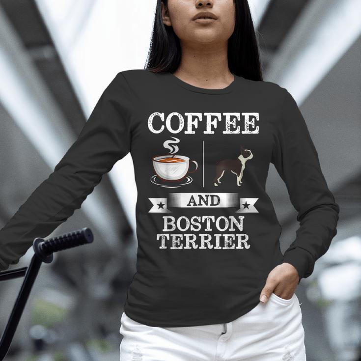 Boston Terrier Shirt Coffee And Boston Terrier Cute Dog For Men Women Girls Kids Unisex Long Sleeve T-Shirt, novelty gifts, funny gifts
