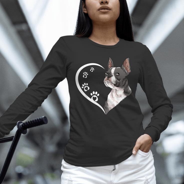 Boston Terrier Shirts For Women Girls Kids Heart Cute Unisex Long Sleeve T-Shirt, novelty gifts, funny gifts