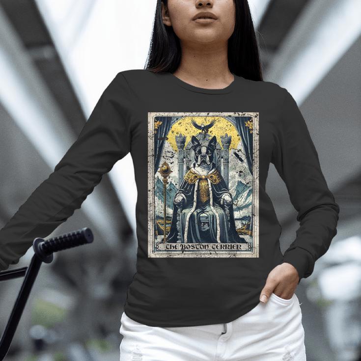 Boston Terrier Tarot Card Dog Unisex Long Sleeve T-Shirt, novelty gifts, funny gifts