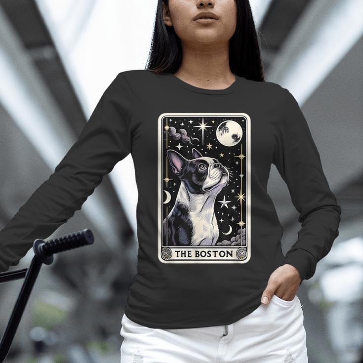 Boston Terrier Tarot Card Star With The Moon Men Women Kids Unisex Long Sleeve T-Shirt, novelty gifts, funny gifts