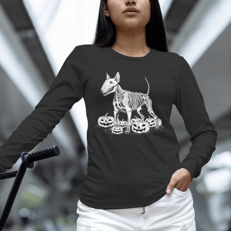 Bull Terrier Skeleton Birthday Halloween Kids Unisex Long Sleeve T-Shirt, novelty gifts, funny gifts