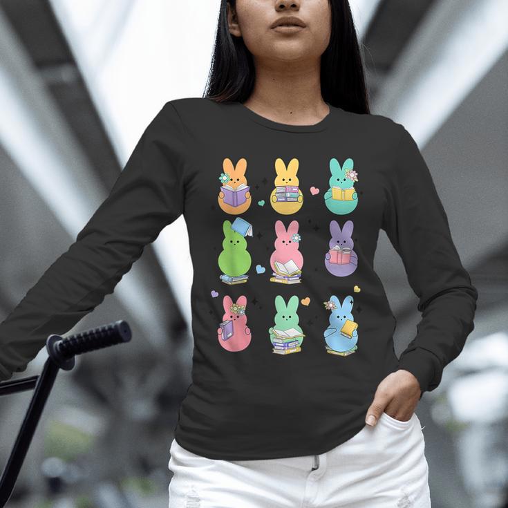 Bunny Reading Books Easter Day Librarian Teacher Book Unisex Long Sleeve T-Shirt, novelty gifts, funny gifts