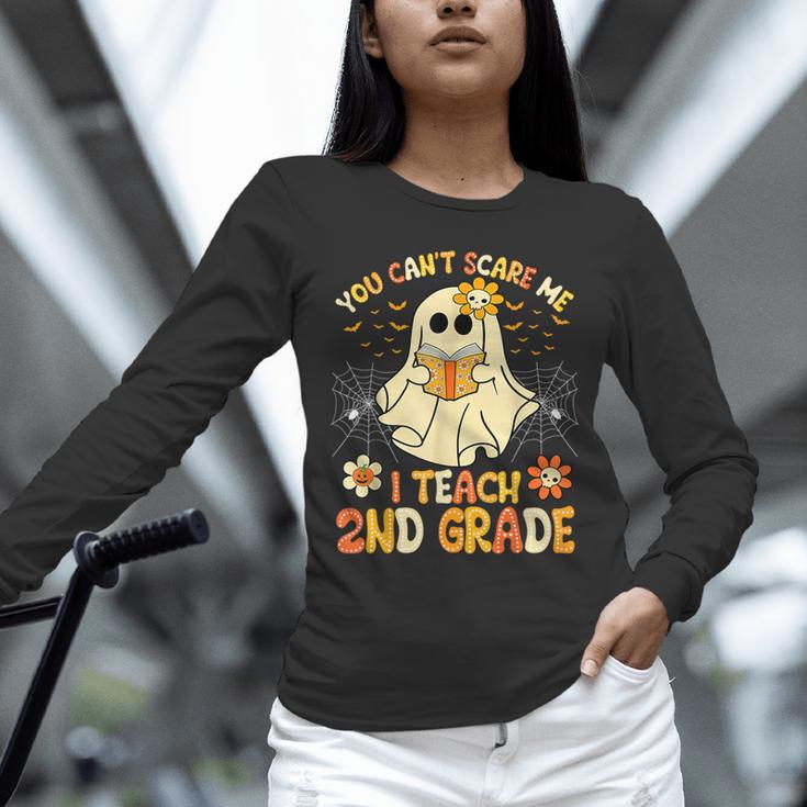 You Can't Scare Me I Teach 2nd Grade Halloween Teacher Ghost Unisex Long Sleeve T-Shirt, novelty gifts, funny gifts