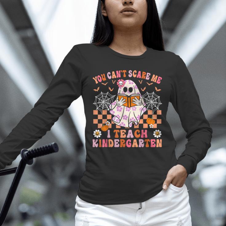 You Cant Scare Me I Teach Kindergarten Teacher Halloween Unisex Long Sleeve T-Shirt, novelty gifts, funny gifts