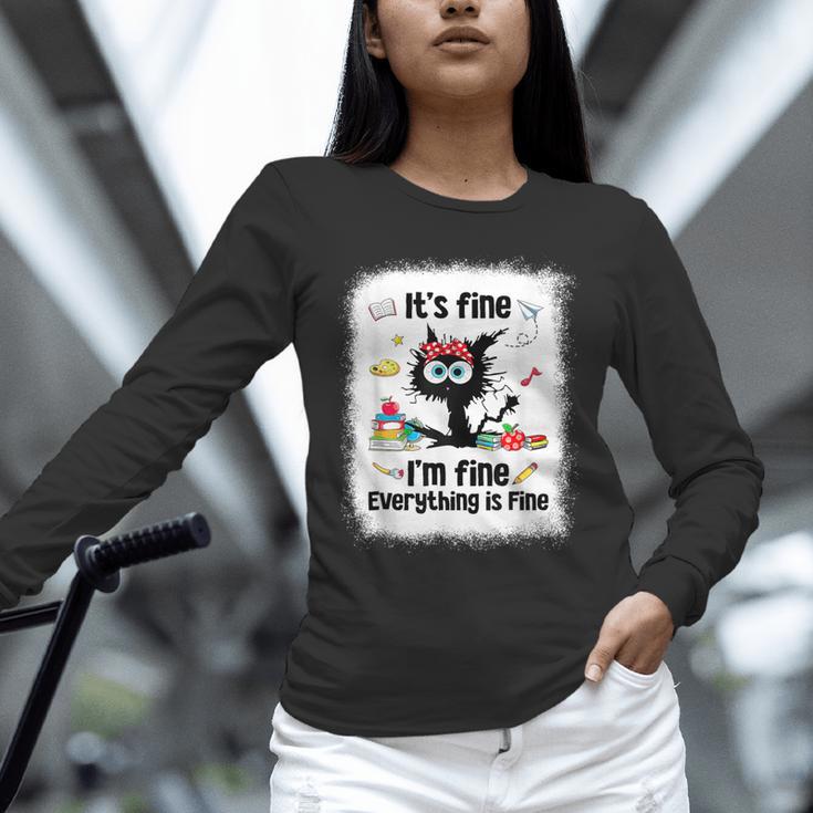 Cat It's Fine I'm Fine Everything Is Fine Teacher Life Unisex Long Sleeve T-Shirt, novelty gifts, funny gifts Cat It's Fine I'm Fine Everything Is Fine Teacher Life Unisex Long Sleeve T-Shirt, novelty gifts, funny gifts