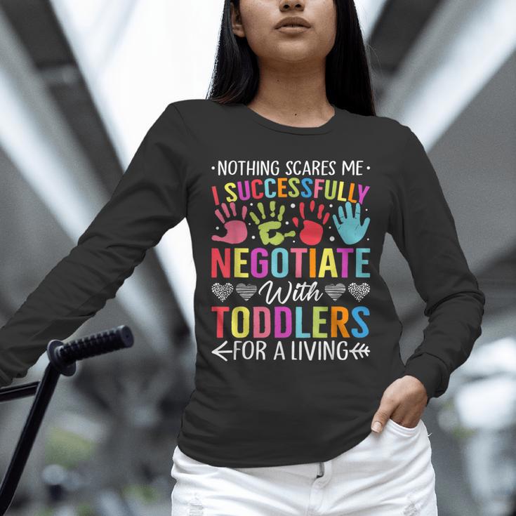 Childcare Teacher Negotiate With Toddlers Daycare Provider Men Women Girls Kids Unisex Long Sleeve T-Shirt, novelty gifts, funny gifts