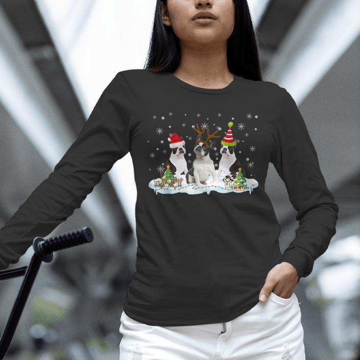 Christmas Boston Terrier Santa Dog Lover Unisex Long Sleeve T-Shirt, novelty gifts, funny gifts
