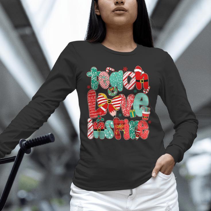 Christmas Coquette Bow Teacher Teach Love Inspire Unisex Long Sleeve T-Shirt, novelty gifts, funny gifts Christmas Coquette Bow Teacher Teach Love Inspire Unisex Long Sleeve T-Shirt, novelty gifts, funny gifts