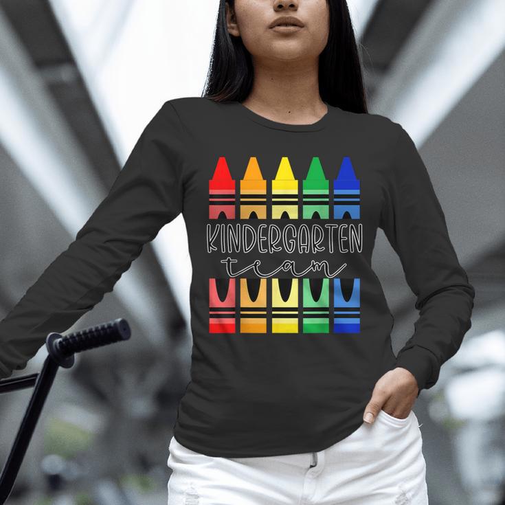Colorful Crayon Kindergarten Team Tee For Teachers Students Men Women Kids Unisex Long Sleeve T-Shirt, novelty gifts, funny gifts Colorful Crayon Kindergarten Team Tee For Teachers Students Men Women Kids Unisex Long Sleeve T-Shirt, novelty gifts, funny gifts