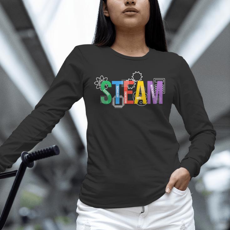 Colorful Steam Letters For Steam Program Teacher And Student Unisex Long Sleeve T-Shirt, novelty gifts, funny gifts
