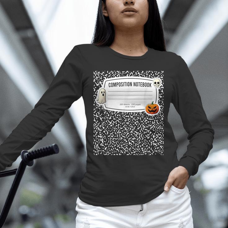 Composition Notebook Costume Adult Halloween For Teachers Unisex Long Sleeve T-Shirt, novelty gifts, funny gifts