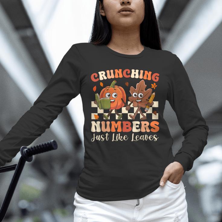 Crunching Numbers Just Like Leaves Pumpkin Fall Teacher Unisex Long Sleeve T-Shirt, novelty gifts, funny gifts Crunching Numbers Just Like Leaves Pumpkin Fall Teacher Unisex Long Sleeve T-Shirt, novelty gifts, funny gifts