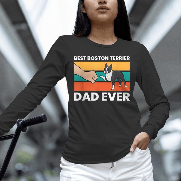 Cute Boston Terrier Best Boston Terrier Dad Ever Unisex Long Sleeve T-Shirt, novelty gifts, funny gifts