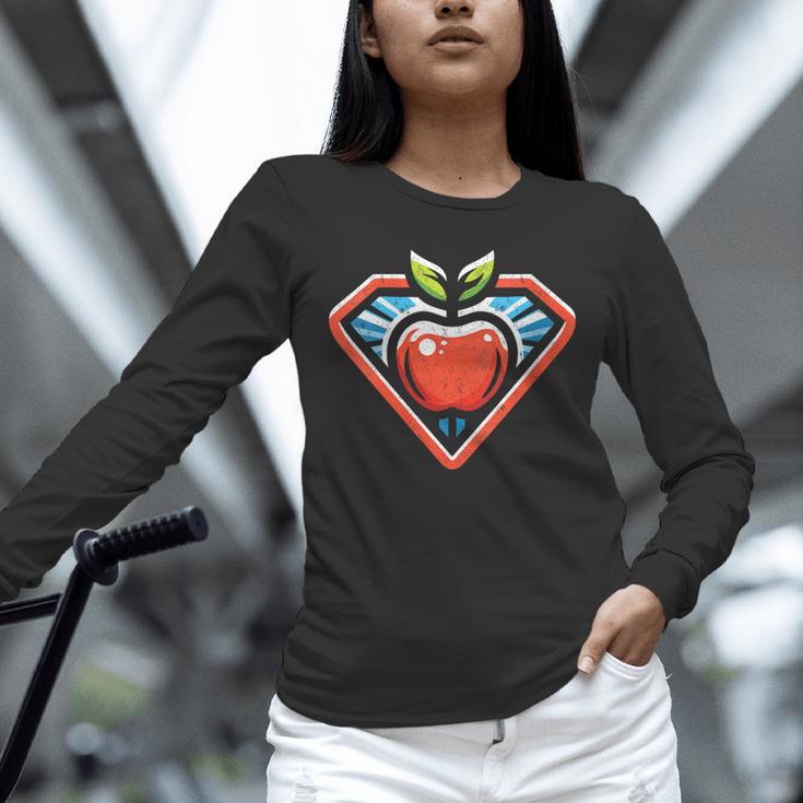 Cute Distressed Super Teacher Superhero Apple Unisex Long Sleeve T-Shirt, novelty gifts, funny gifts Cute Distressed Super Teacher Superhero Apple Unisex Long Sleeve T-Shirt, novelty gifts, funny gifts