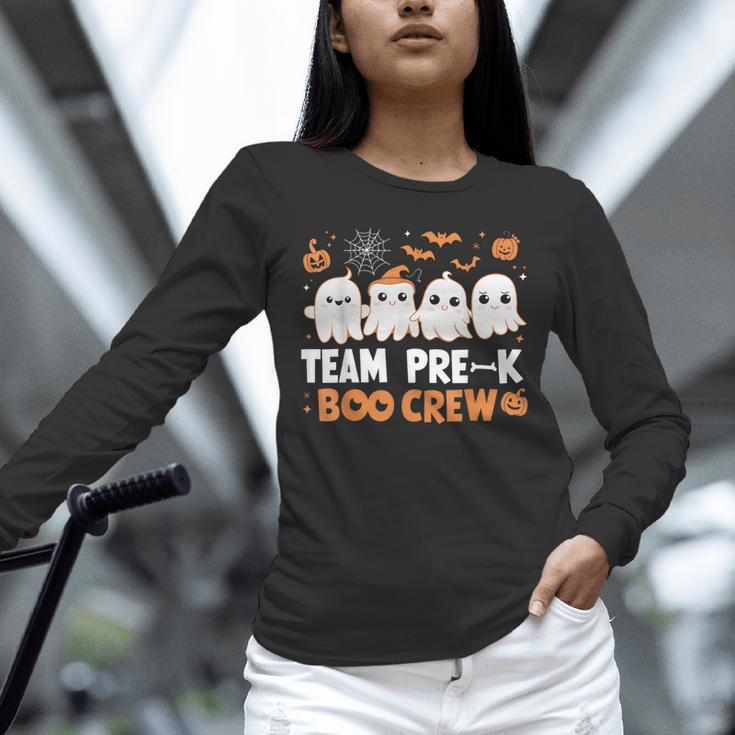 Cute Ghosts Pre-K Boo Crew Teachers Halloween Party Team For Men Women Kids Unisex Long Sleeve T-Shirt, novelty gifts, funny gifts