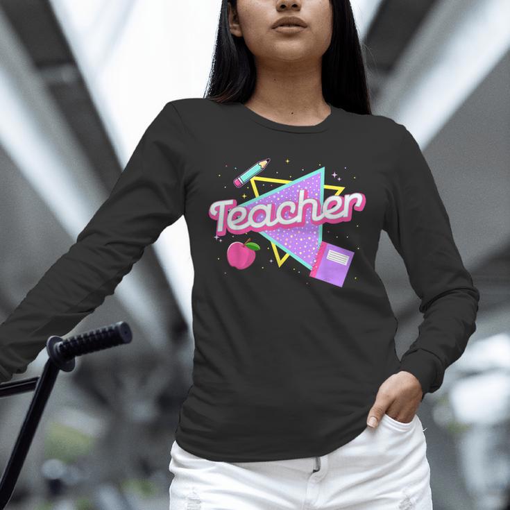 Cute Teacher Shirt 80's 90's Style Retro Old School Teacher For Men Women Unisex Long Sleeve T-Shirt, novelty gifts, funny gifts