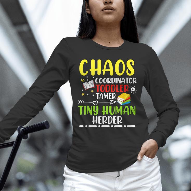 Daycare Teacher School Chaos Coordinator Toddler Tamer For Men Women Kids Unisex Long Sleeve T-Shirt, novelty gifts, funny gifts Daycare Teacher School Chaos Coordinator Toddler Tamer For Men Women Kids Unisex Long Sleeve T-Shirt, novelty gifts, funny gifts
