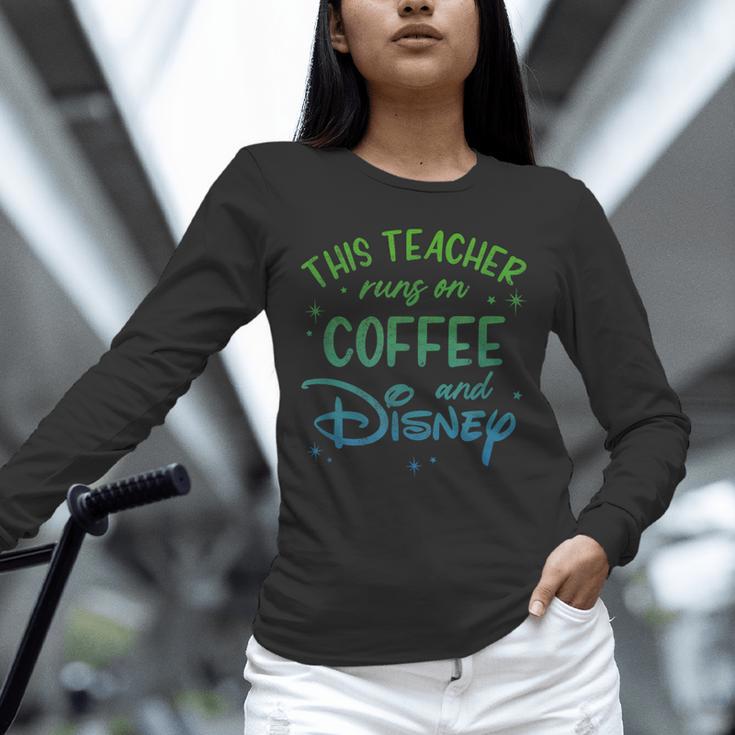 Disney This Teacher Runs On Coffee And Disney Gradient Logo Unisex Long Sleeve T-Shirt, novelty gifts, funny gifts Disney This Teacher Runs On Coffee And Disney Gradient Logo Unisex Long Sleeve T-Shirt, novelty gifts, funny gifts