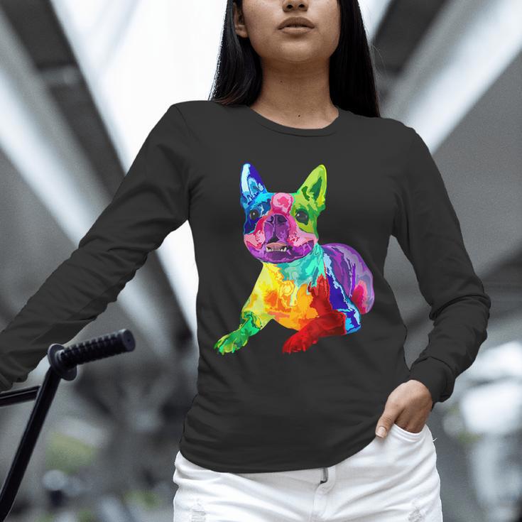 Dog Lover Boston Terrier Dog Colorful Boston Terrier Men Women Kids Unisex Long Sleeve T-Shirt, novelty gifts, funny gifts