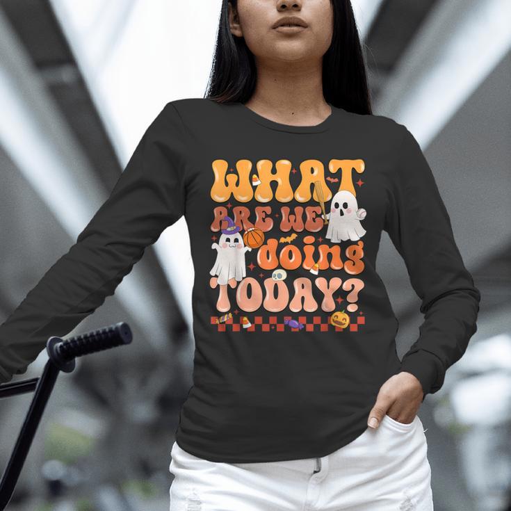 What Are We Doing Today Halloween PE Spooky Teacher Unisex Long Sleeve T-Shirt, novelty gifts, funny gifts What Are We Doing Today Halloween PE Spooky Teacher Unisex Long Sleeve T-Shirt, novelty gifts, funny gifts