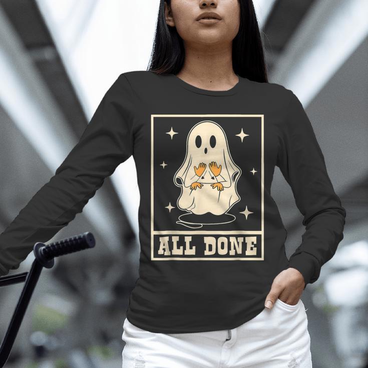 All Done Sign Language Ghost Speech Pathology Teacher Unisex Long Sleeve T-Shirt, novelty gifts, funny gifts All Done Sign Language Ghost Speech Pathology Teacher Unisex Long Sleeve T-Shirt, novelty gifts, funny gifts