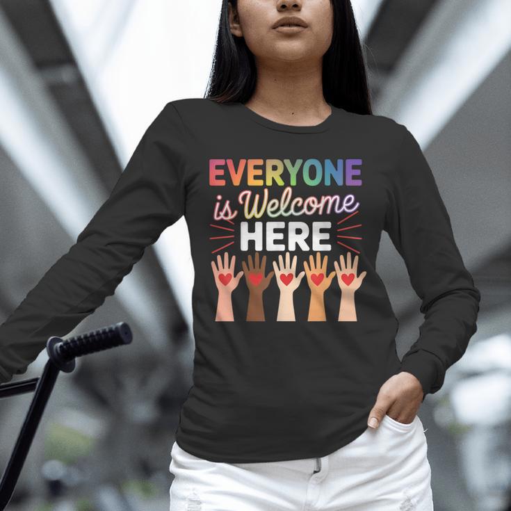 Everyone Is Welcome Here Shirt Teacher Unisex Long Sleeve T-Shirt, novelty gifts, funny gifts Everyone Is Welcome Here Shirt Teacher Unisex Long Sleeve T-Shirt, novelty gifts, funny gifts