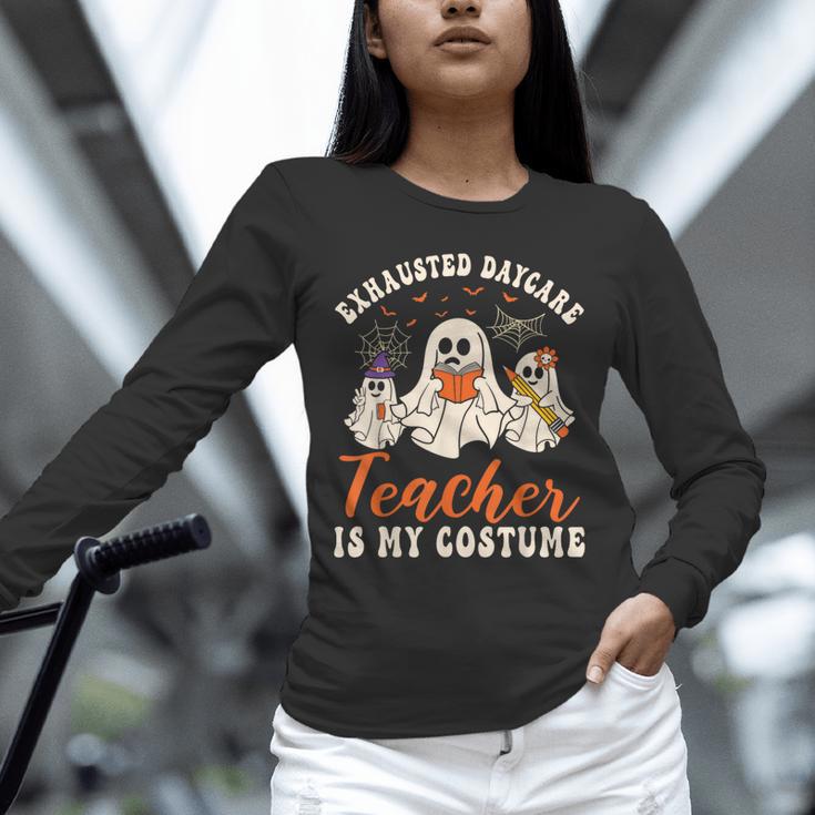 Exhausted Daycare Teacher Is My Costume Halloween Ghost Fun For Men Women Unisex Long Sleeve T-Shirt, novelty gifts, funny gifts Exhausted Daycare Teacher Is My Costume Halloween Ghost Fun For Men Women Unisex Long Sleeve T-Shirt, novelty gifts, funny gifts