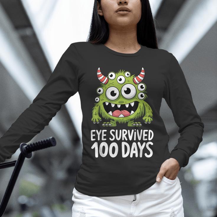 Eye Survived 100 Days Of School Monster Lover Teacher Kids Unisex Long Sleeve T-Shirt, novelty gifts, funny gifts Eye Survived 100 Days Of School Monster Lover Teacher Kids Unisex Long Sleeve T-Shirt, novelty gifts, funny gifts