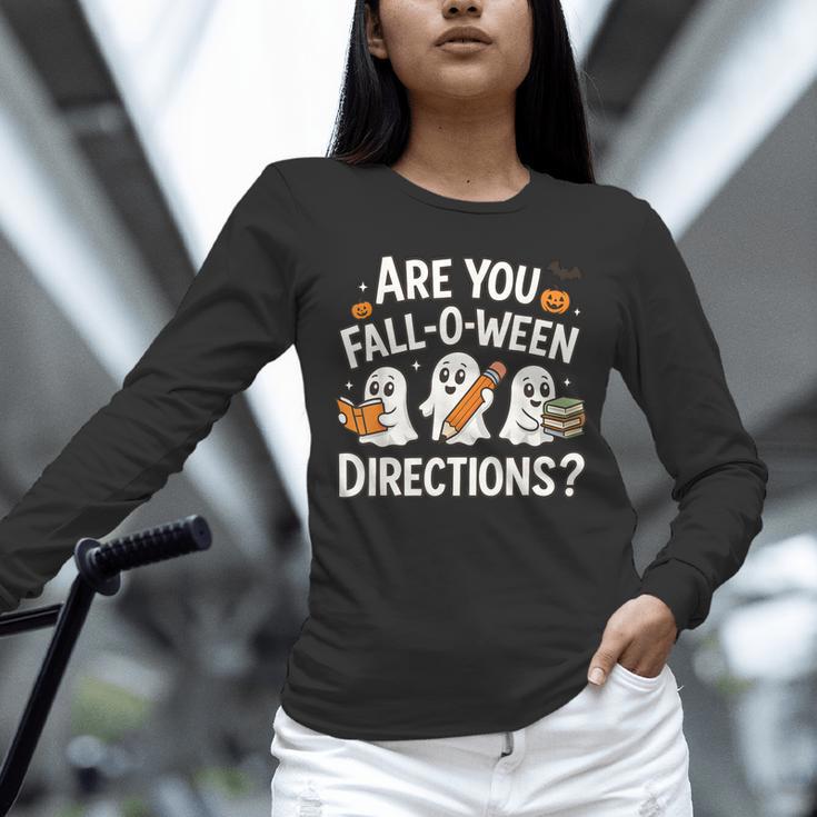 Are You Fall O Ween Directions Halloween Teacher Ghosts Unisex Long Sleeve T-Shirt, novelty gifts, funny gifts Are You Fall O Ween Directions Halloween Teacher Ghosts Unisex Long Sleeve T-Shirt, novelty gifts, funny gifts