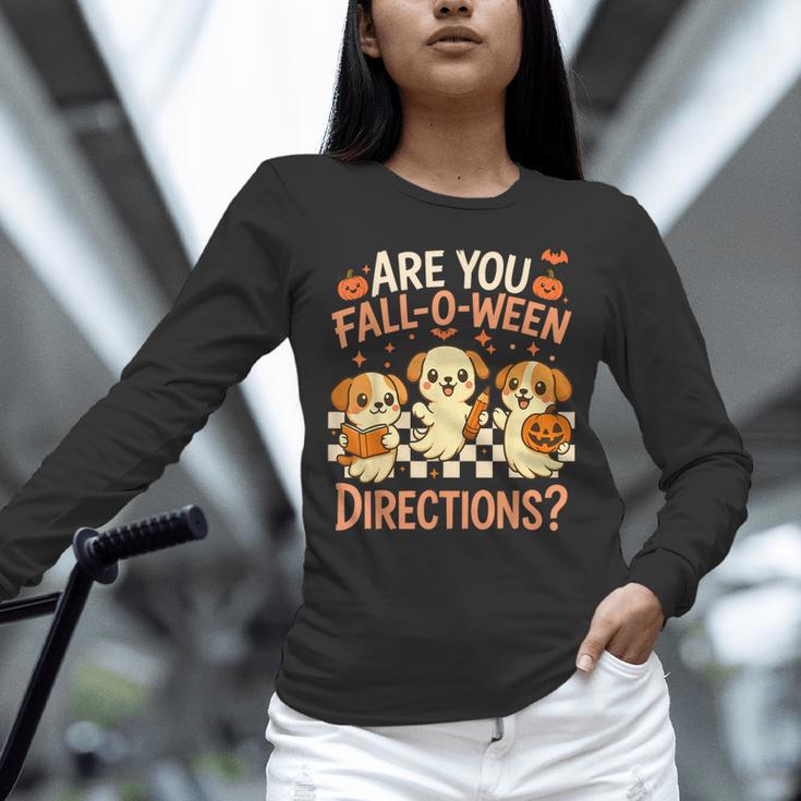 Are You Fall O Ween Directions Teacher Halloween Dog Ghost Unisex Long Sleeve T-Shirt, novelty gifts, funny gifts Are You Fall O Ween Directions Teacher Halloween Dog Ghost Unisex Long Sleeve T-Shirt, novelty gifts, funny gifts