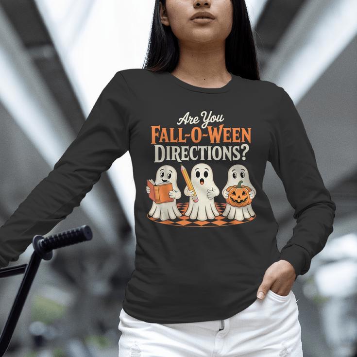 Are You Fall O Ween DirectionsRetro Teacher Halloween Ghost Unisex Long Sleeve T-Shirt, novelty gifts, funny gifts Are You Fall O Ween DirectionsRetro Teacher Halloween Ghost Unisex Long Sleeve T-Shirt, novelty gifts, funny gifts