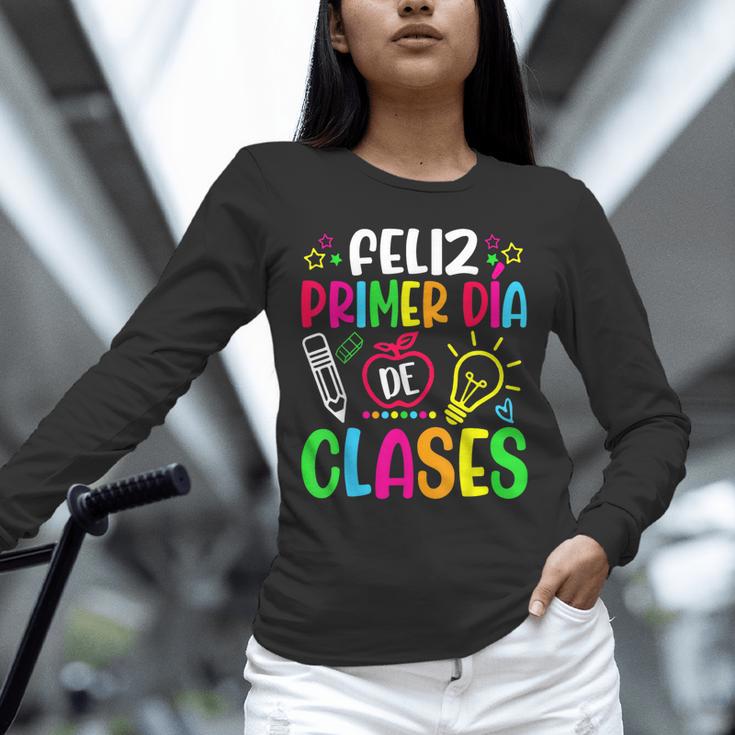 Feliz Primer Dia De Clases Kids Girl Teacher Spanish School Unisex Long Sleeve T-Shirt, novelty gifts, funny gifts