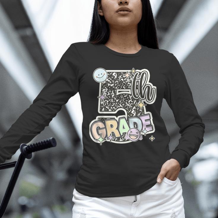 First Day Of Fifth Grade Composition Notebook Teacher Unisex Long Sleeve T-Shirt, novelty gifts, funny gifts