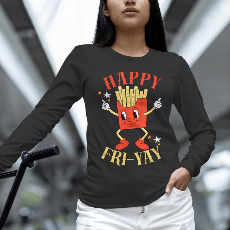 Fun Teacher Happy Fri Yay French Fries Friday Lovers Unisex Long Sleeve T-Shirt, novelty gifts, funny gifts