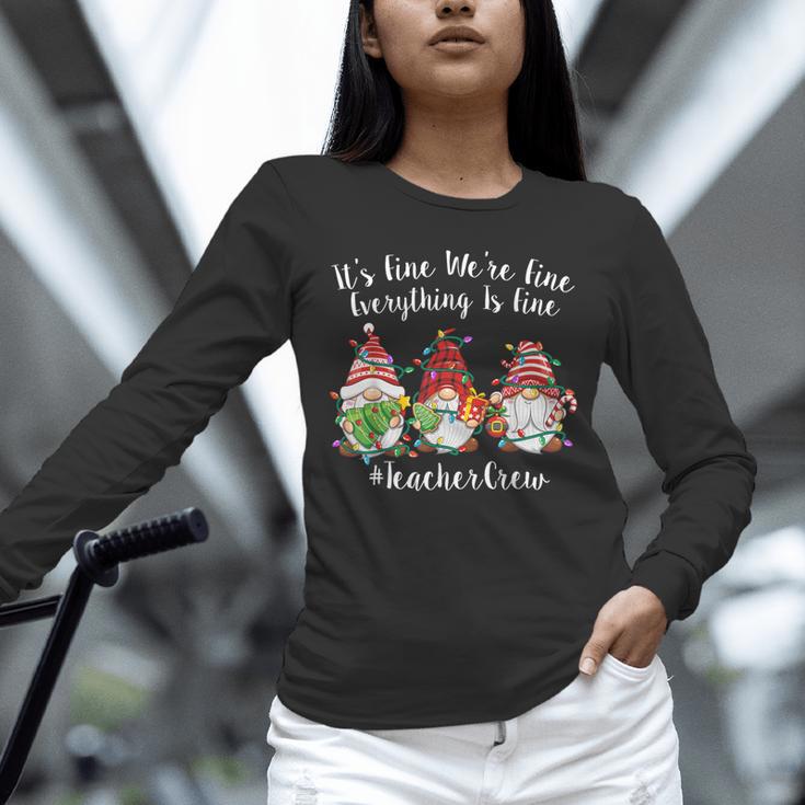 Gnome It's Fine I'm Fine Everything Is Fine Teacher Xmas Unisex Long Sleeve T-Shirt, novelty gifts, funny gifts