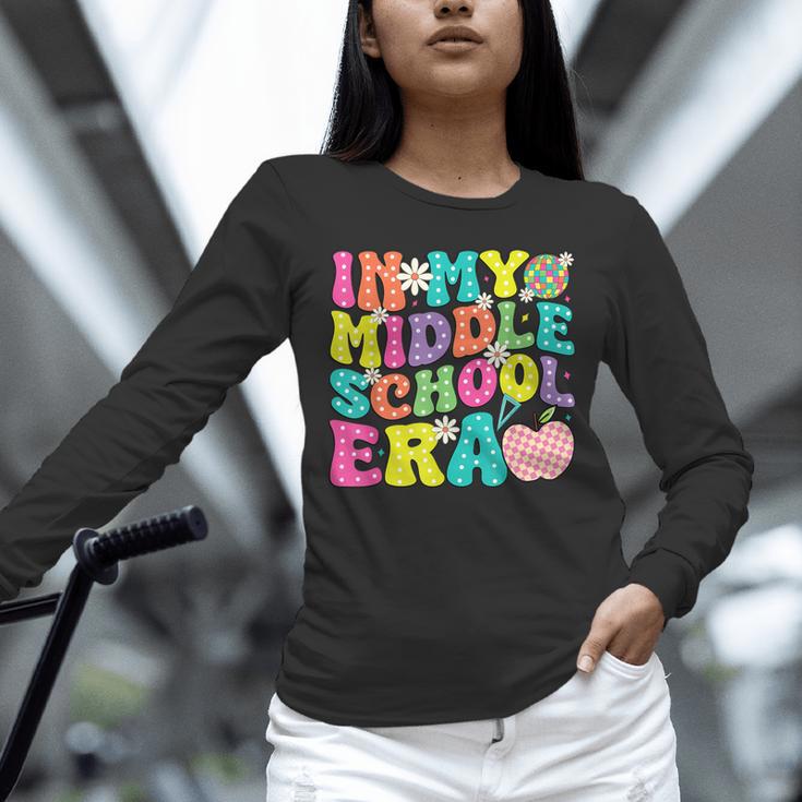 Groovy In My Middle School Era Back To School Teacher Unisex Long Sleeve T-Shirt, novelty gifts, funny gifts Groovy In My Middle School Era Back To School Teacher Unisex Long Sleeve T-Shirt, novelty gifts, funny gifts