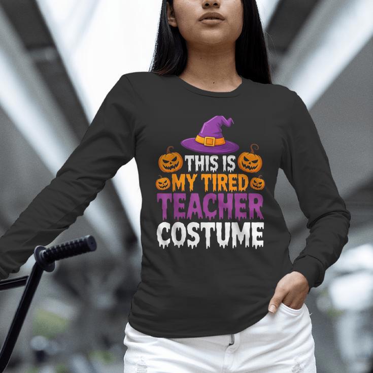 Halloween Costumes For Teachers Tired Teacher Costume Tee Unisex Long Sleeve T-Shirt, novelty gifts, funny gifts