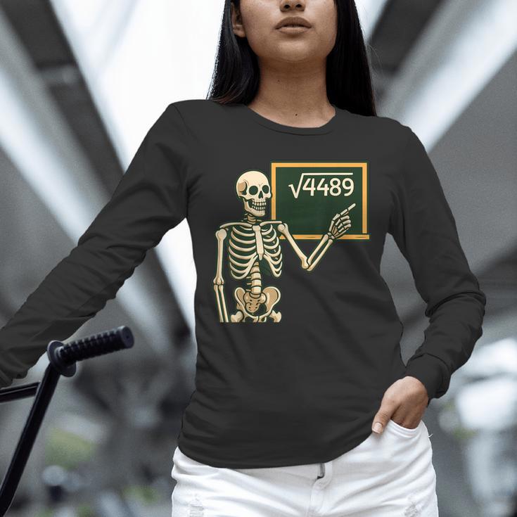 Halloween Skeleton 67 Meme Square Root 4489 Math Teacher Unisex Long Sleeve T-Shirt, novelty gifts, funny gifts Halloween Skeleton 67 Meme Square Root 4489 Math Teacher Unisex Long Sleeve T-Shirt, novelty gifts, funny gifts