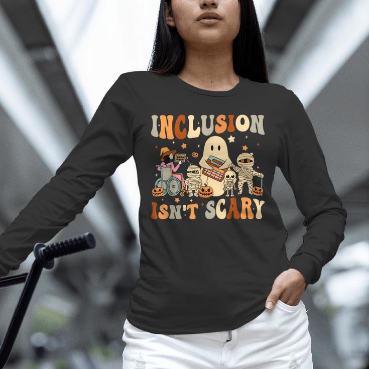 Halloween SLP Sped Teacher Groovy Inclusion Isn't Scary Unisex Long Sleeve T-Shirt, novelty gifts, funny gifts