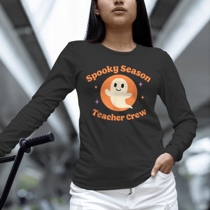 Halloween Teacher Crew Spooky Season Retro Ghost Unisex Long Sleeve T-Shirt, novelty gifts, funny gifts Halloween Teacher Crew Spooky Season Retro Ghost Unisex Long Sleeve T-Shirt, novelty gifts, funny gifts