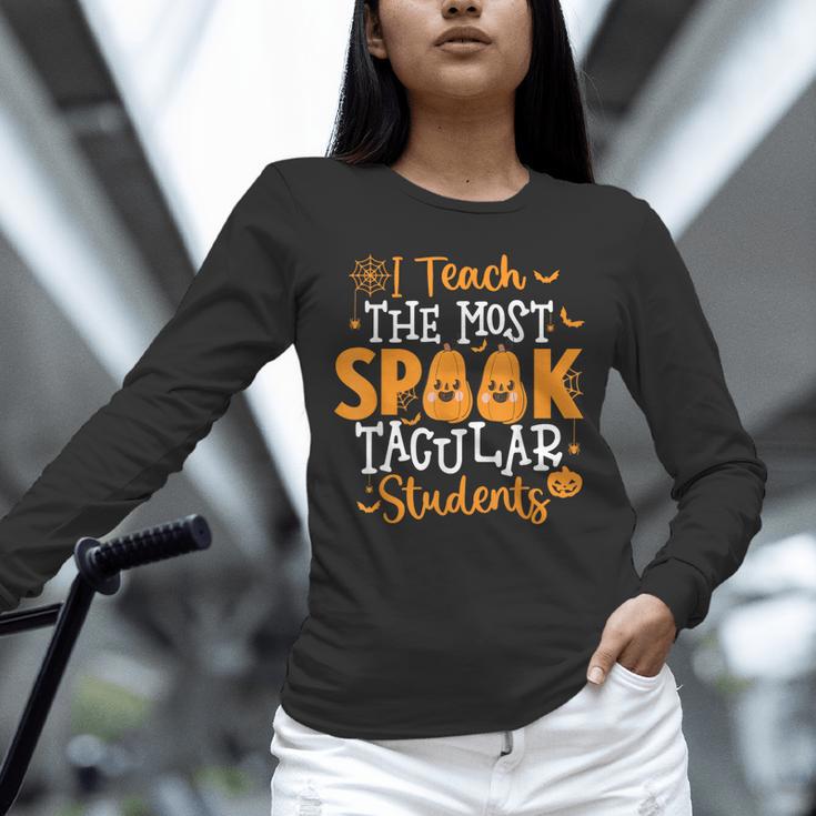 Halloween Teacher I Teach The Most Spooktacular Students Men Women Unisex Long Sleeve T-Shirt, novelty gifts, funny gifts